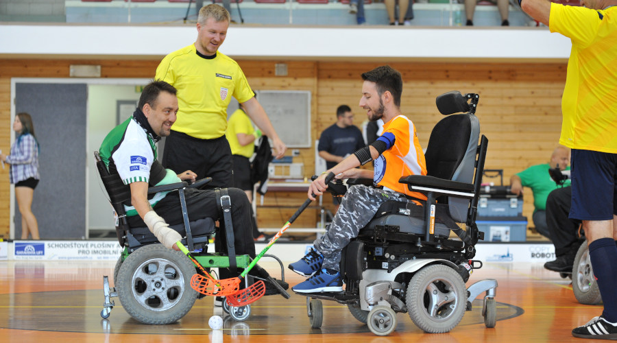 Powerchair hockey.